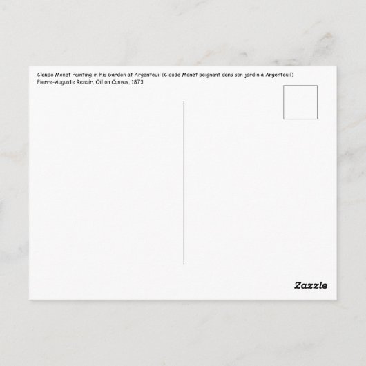 Carte Postale Renoir - Claude Monet Peinture dans son jardin (Dos)