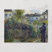 Carte Postale Renoir - Claude Monet Peinture dans son jardin (Devant)