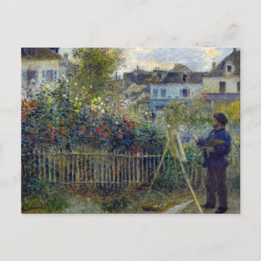 Carte Postale Renoir - Claude Monet Peinture dans son jardin (Devant)