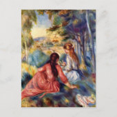 Carte Postale Renoir : Deux Filles Assises dans l'Herbe (Devant)