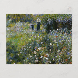 Carte Postale Renoir femme au parasol dans le jardin