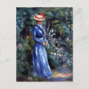 Carte Postale Renoir - Femme en robe bleue