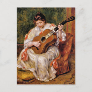 Carte Postale Renoir - Femme jouant de la guitare,