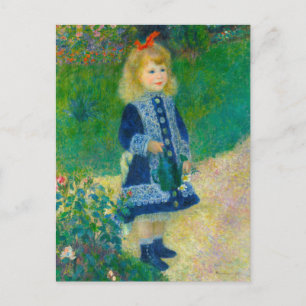 Carte Postale Renoir fille avec une canne d'arrosage