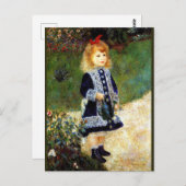 Carte Postale Renoir - Fille avec une canne d'arrosage, (Devant / Derrière)