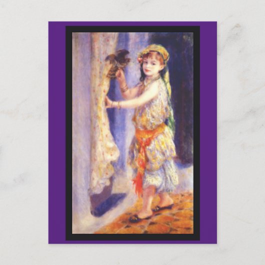 Carte Postale Renoir, Girl with a Bird, (Devant)