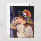 Carte Postale Renoir - Jeune Fille au Chapeau (Devant / Derrière)