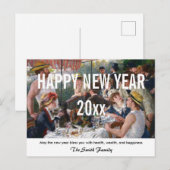 Carte Postale Renoir - Joyeux Nouvel An / Déjeuner de fête de ba (Devant / Derrière)