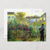 Carte Postale Renoir - Monet Peinture dans son jardin (Devant / Derrière)