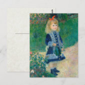 Carte Postale Renoir "Une fille avec une canne d'arrosage" (Devant / Derrière)