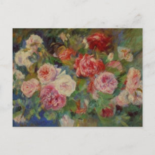 Carte Postale Renoir'a A Vase of Roses Still Life