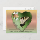 Carte postale Renouvellement Vow mariage/Papillon