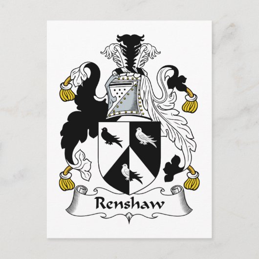 Carte Postale Renshaw Family Crest (Devant)