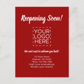 Carte Postale Réouverture Bientôt Entreprise Réouverture Faire-p (Devant)