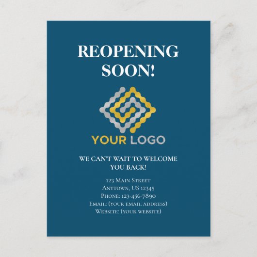 Carte Postale Réouverture Bientôt Faire-part d'ouverture (Devant)