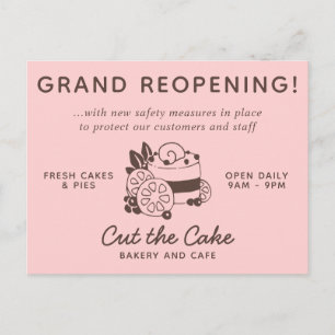 Carte Postale Réouverture de l'entreprise de boulangerie avec lo
