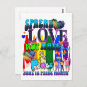 Carte Postale Répandre L'Amour, Pas La Haine | Juin est le mois  (Devant / Derrière)