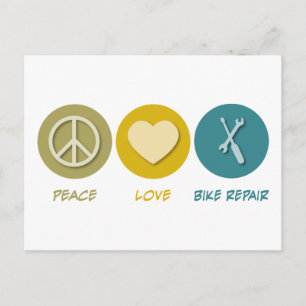 Carte Postale Réparation de vélo Peace Love