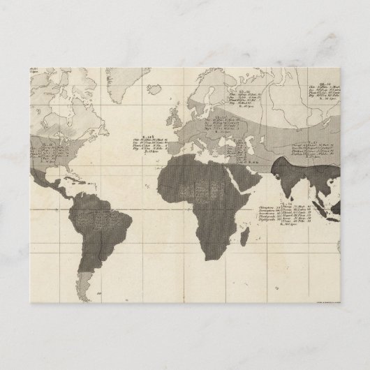 Carte Postale Répartition géographique de la végétation (Devant)