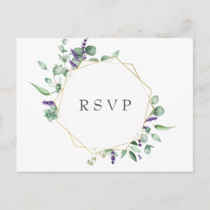 Carte Postale REPAS CHOIX Eucalyptus moderne mariage floral RSVP