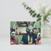 Carte Postale Repas de Pâques vintage (Debout devant)