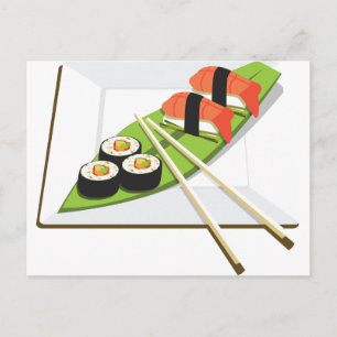 Carte Postale Repas de sushi