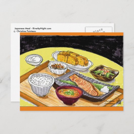 Carte Postale Repas japonais (Devant / Derrière)