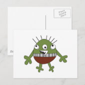 Carte Postale repère le monstre vert idiot (Devant / Derrière)