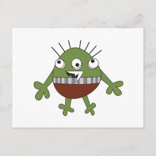 Carte Postale repère le monstre vert idiot
