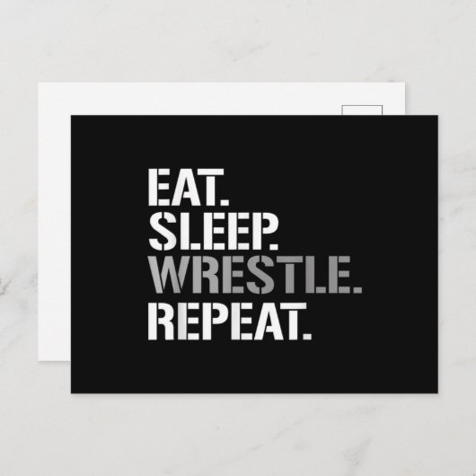 Carte Postale Répéter la lutte du sommeil - Lutte Cool (Devant / Derrière)