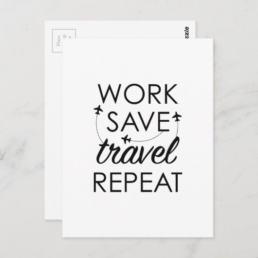 Carte Postale Répéter l'enregistrement des déplacements (Devant / Derrière)