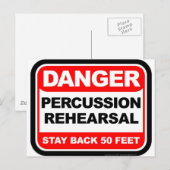 Carte Postale Répétition de Percussion Danger (Devant / Derrière)