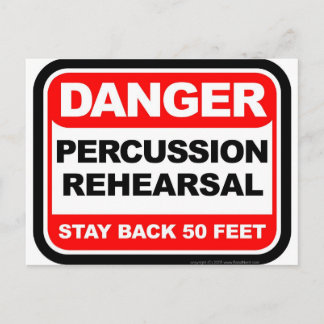 Carte Postale Répétition de Percussion Danger