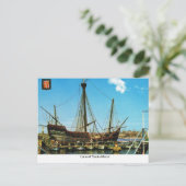 Carte Postale Replica Caravel, "Santa Maria" (Debout devant)