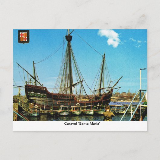 Carte Postale Replica Caravel, "Santa Maria" (Devant)