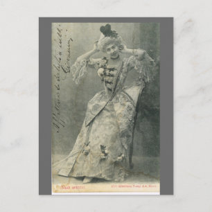Carte Postale Réplique France Vintage, actrice française 1900