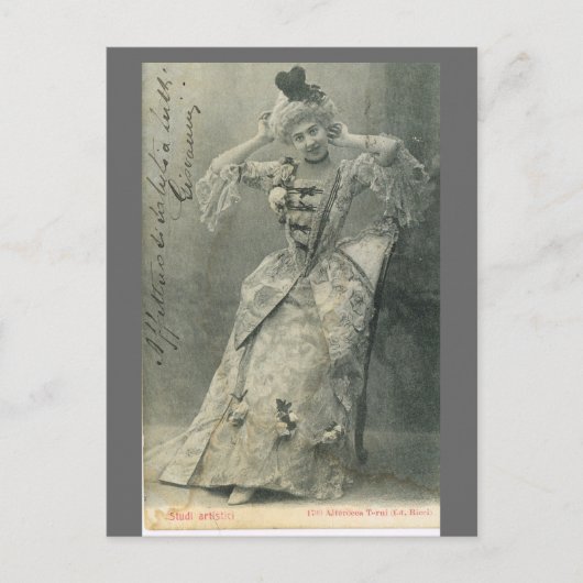 Carte Postale Réplique France Vintage, actrice française 1900 (Devant)