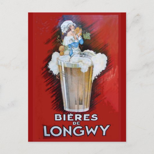 Carte Postale Réplique publicitaire Vintage, Bieres de Longwy (Devant)