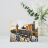 Carte Postale Réplique Vintage Image, cardiff, château, tramway (Debout devant)