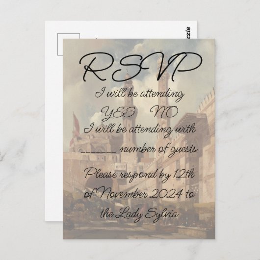 Carte Postale Répondre avec 'A Cairo Bazaar' peinture (Devant / Derrière)