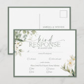 Carte postale réponse à la calligraphie blanche fl (Devant / Derrière)