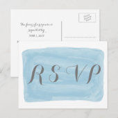 Carte postale Réponse à l'aquarelle bleue (Devant / Derrière)