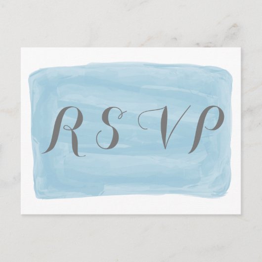Carte postale Réponse à l'aquarelle bleue (Devant)