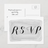 Carte postale Réponse à l'aquarelle grise (Devant / Derrière)