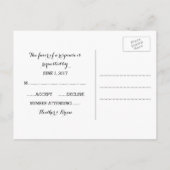 Carte postale Réponse à l'aquarelle grise (Dos)