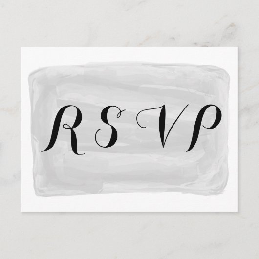 Carte postale Réponse à l'aquarelle grise (Devant)