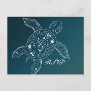 Carte Postale Réponse à une invitation de mariage sur la plage a