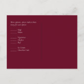 Carte Postale Réponse au mariage Burgundy Rose Sage Eucalyptus (Dos)