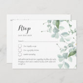 Carte Postale Réponse au mariage sur le thème de la verdure de L (Devant / Derrière)