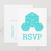 Carte postale Réponse aux dés Aqua D20 (Devant / Derrière)